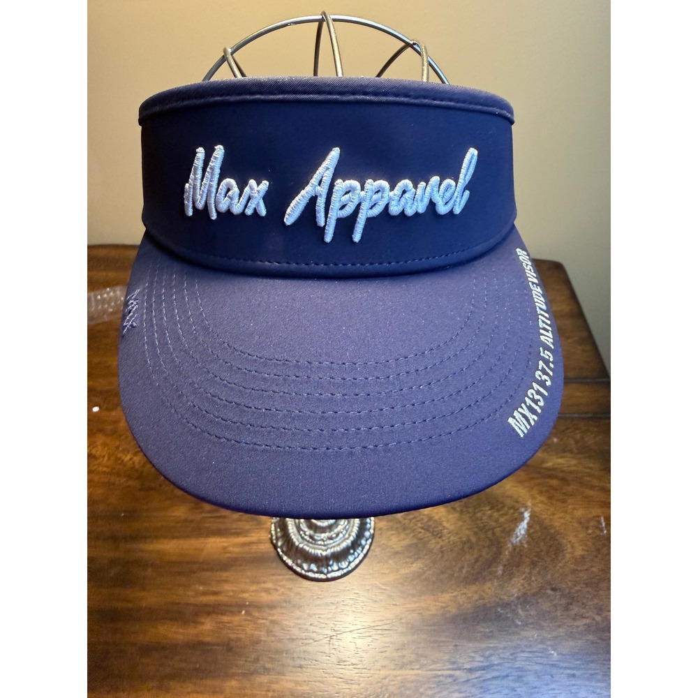 Max Apparel Navy Blue Altitude Visor‎ MX131 37.5 Embroidered Adjustable Hat